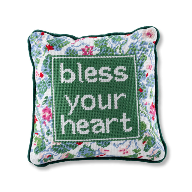 Bless Your Heart Needlepoint Pillow - Furbish Studio