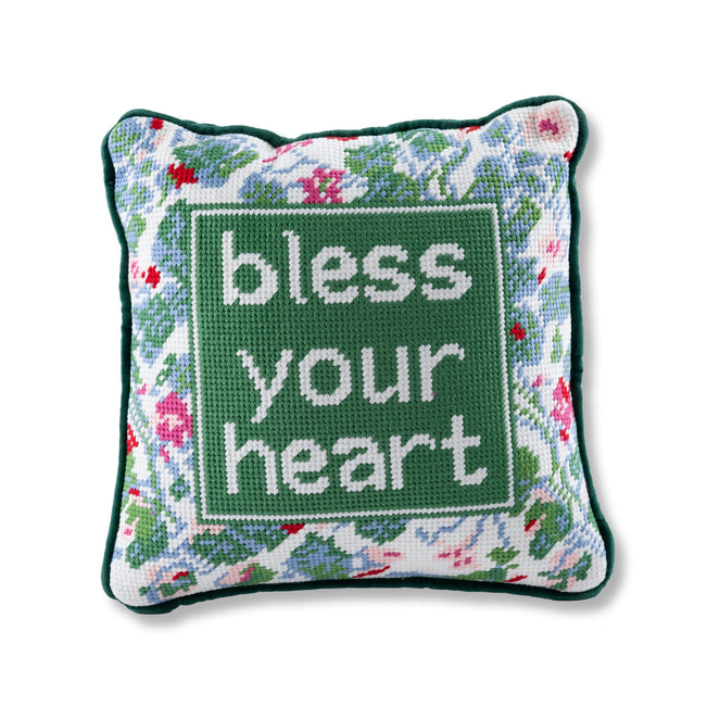 Bless Your Heart Needlepoint Pillow - Furbish Studio
