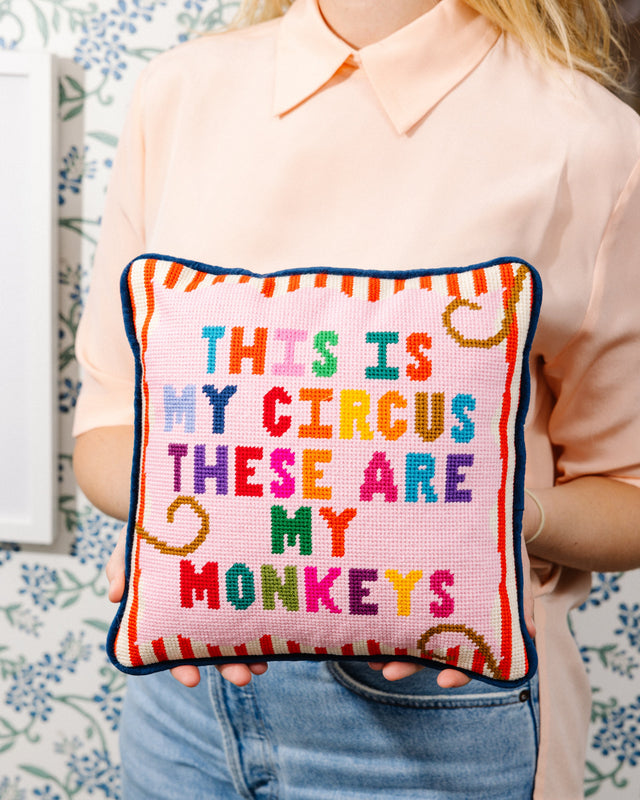 My Circus Needlepoint Pillow - Furbish Studio
