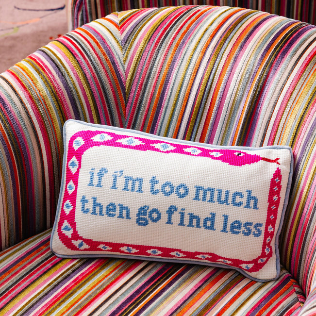 Go Find Less Needlepoint Pillow - Furbish Studio