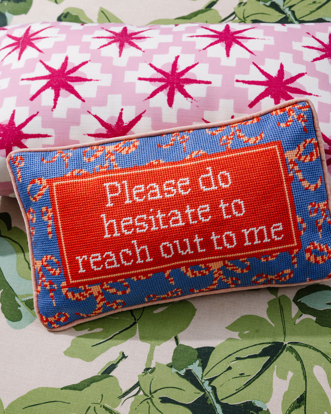 Hesitate Needlepoint Pillow - Furbish Studio