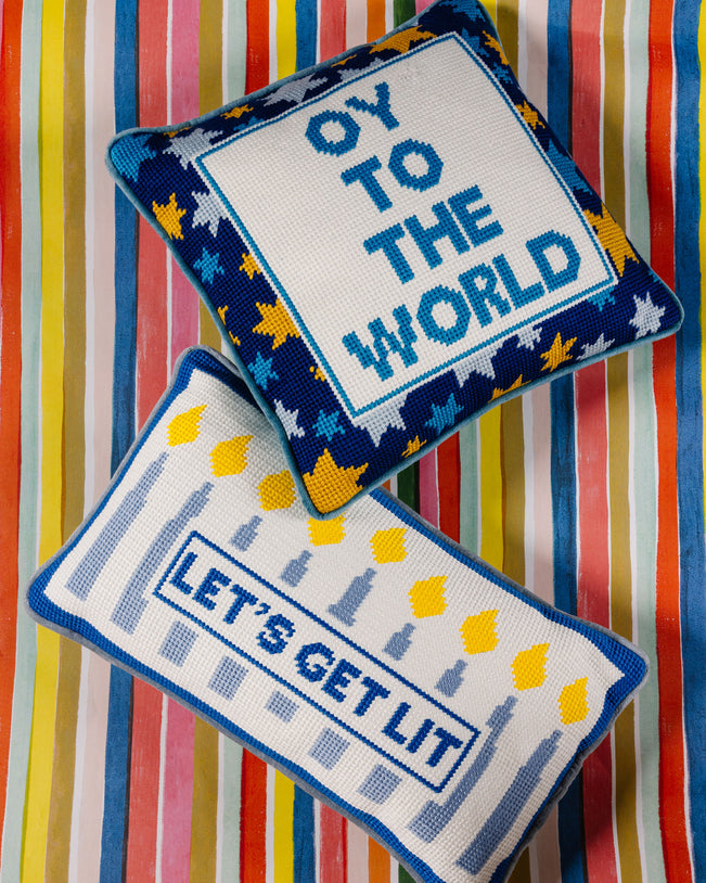 Oy Needlepoint Pillow - Furbish Studio
