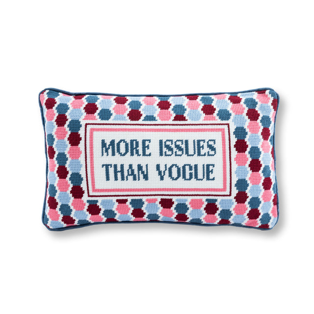 More Issues Needlepoint Pillow - Furbish Studio