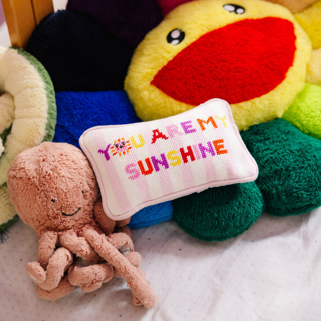You Are My Sunshine Mini Needlepoint Pillow - Furbish Studio