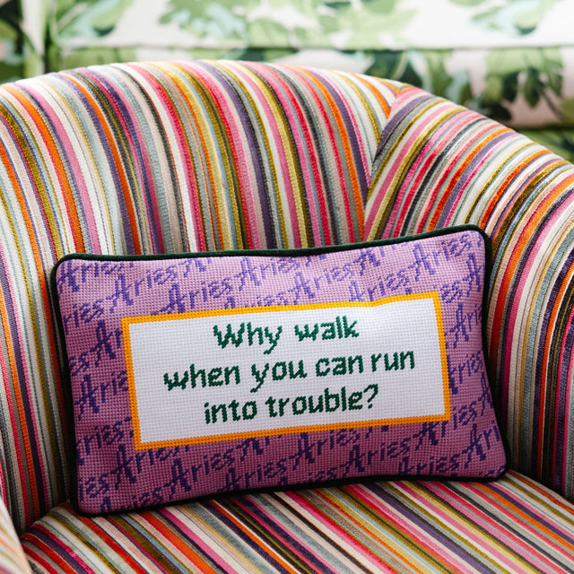 Aries Needlepoint Pillow - Furbish Studio