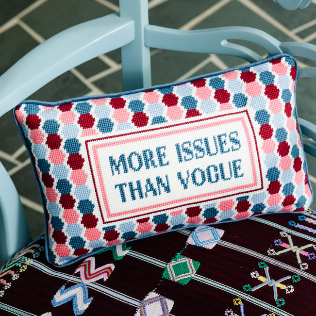 More Issues Needlepoint Pillow - Furbish Studio