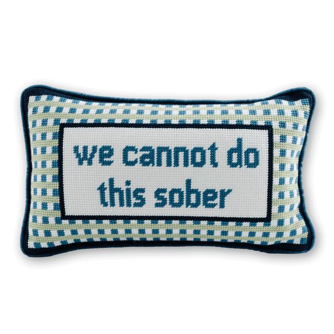 Sober Needlepoint Pillow - Furbish Studio
