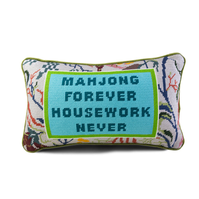 Mahjong Needlepoint Pillow - Furbish Studio