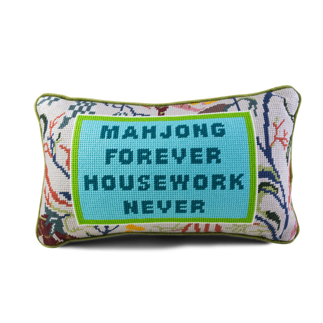 Mahjong Needlepoint Pillow - Furbish Studio