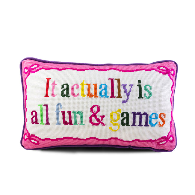 Fun And Games Needlepoint Pillow - Furbish Studio