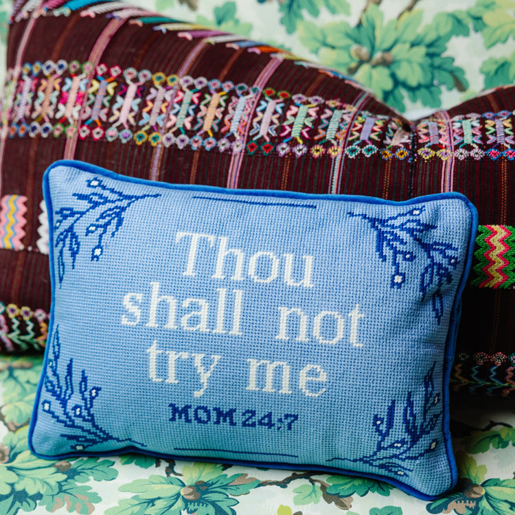 Try Me Needlepoint Pillow - Furbish Studio