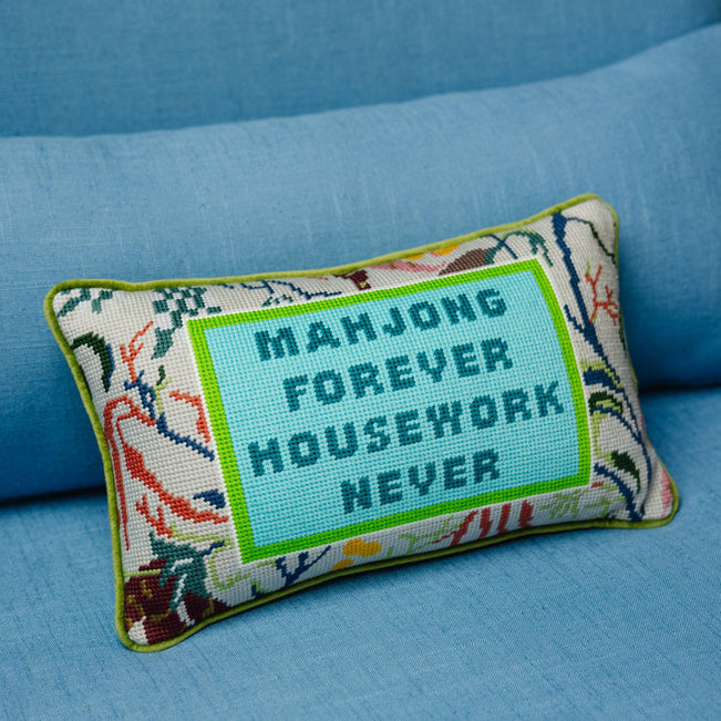 Mahjong Needlepoint Pillow - Furbish Studio