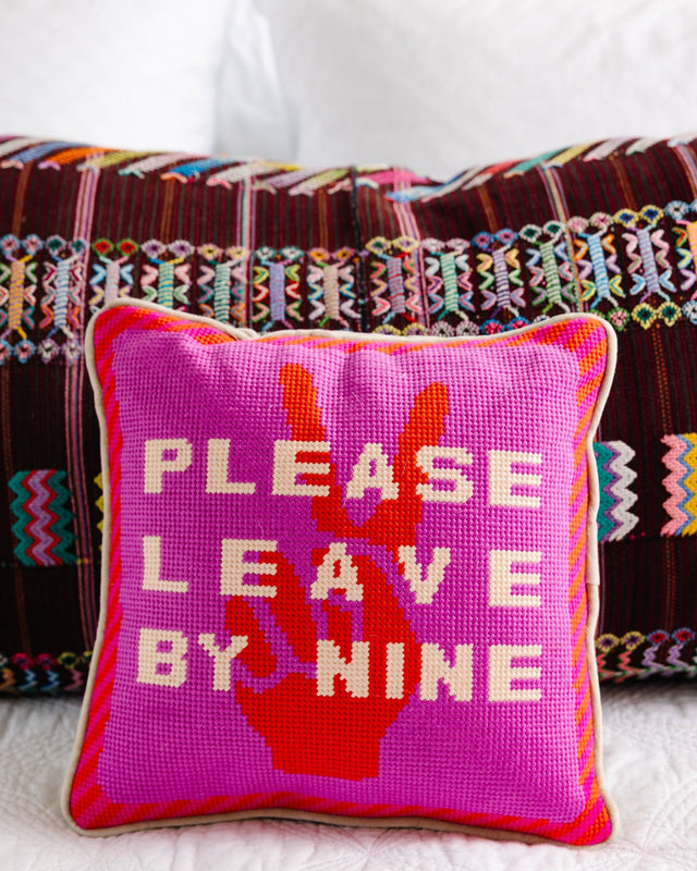 Leave by Nine Needlepoint Pillow - Furbish Studio