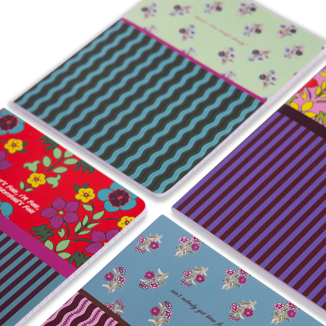 Stitched Notebook S/4 - Floral Stripes - Furbish Studio
