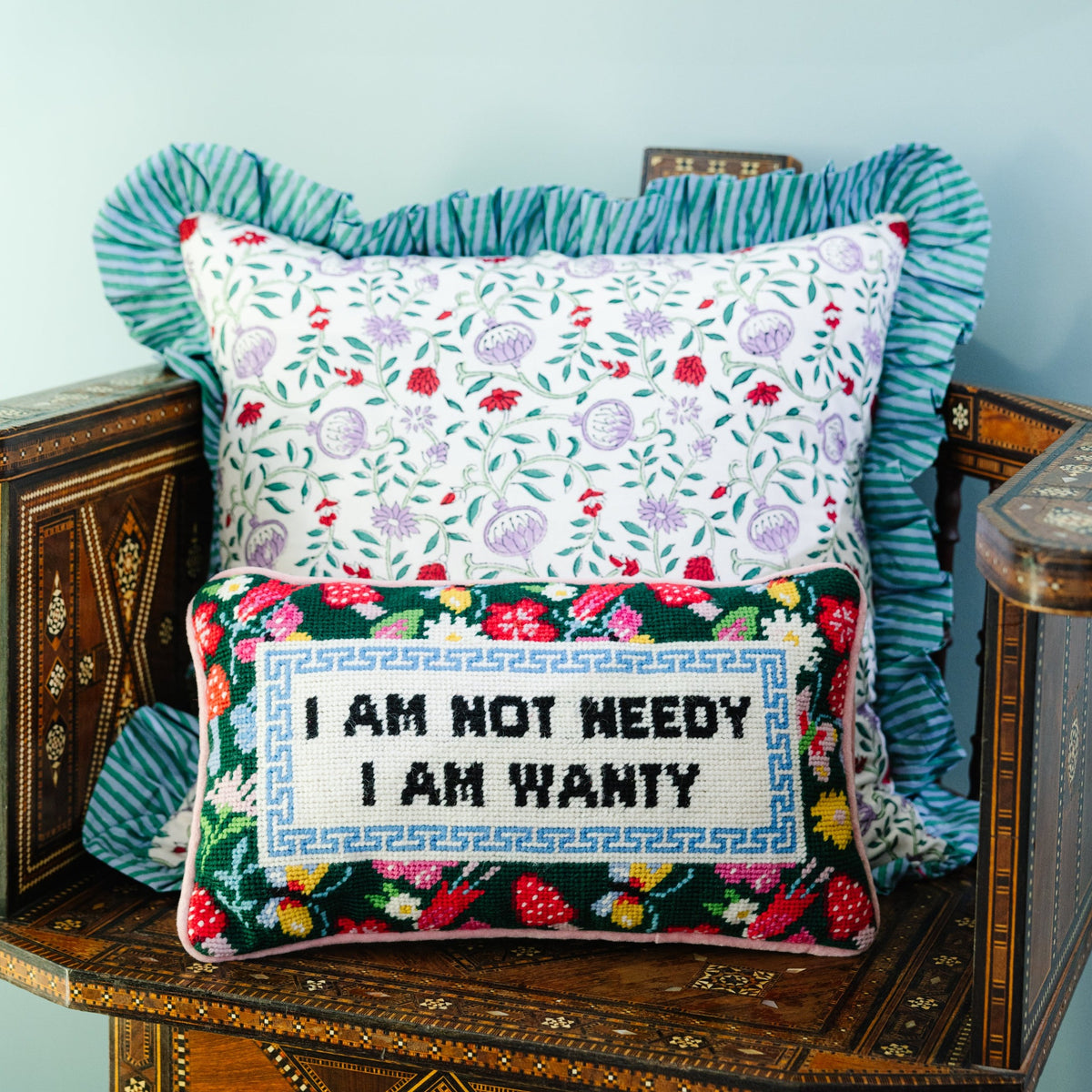 Not Needy Needlepoint Pillow - Furbish Studio