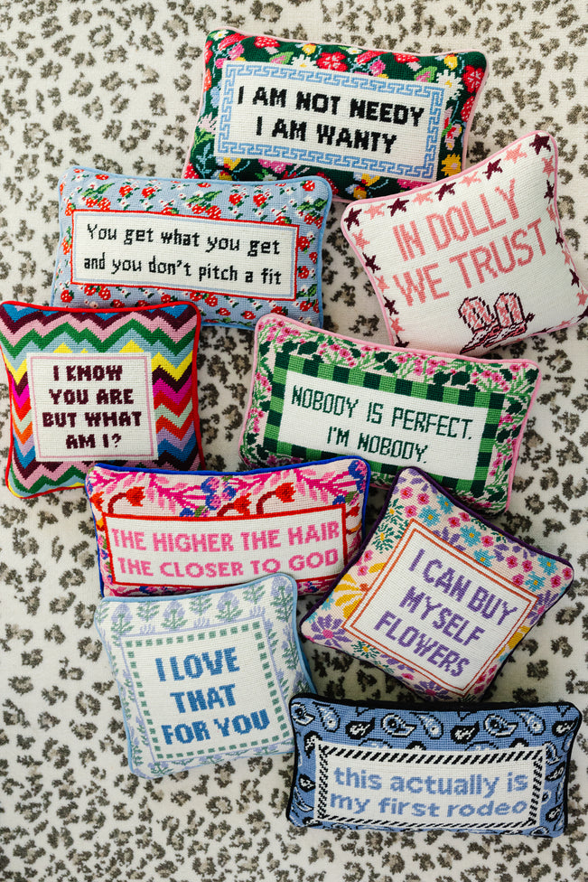 Not Needy Needlepoint Pillow - Furbish Studio