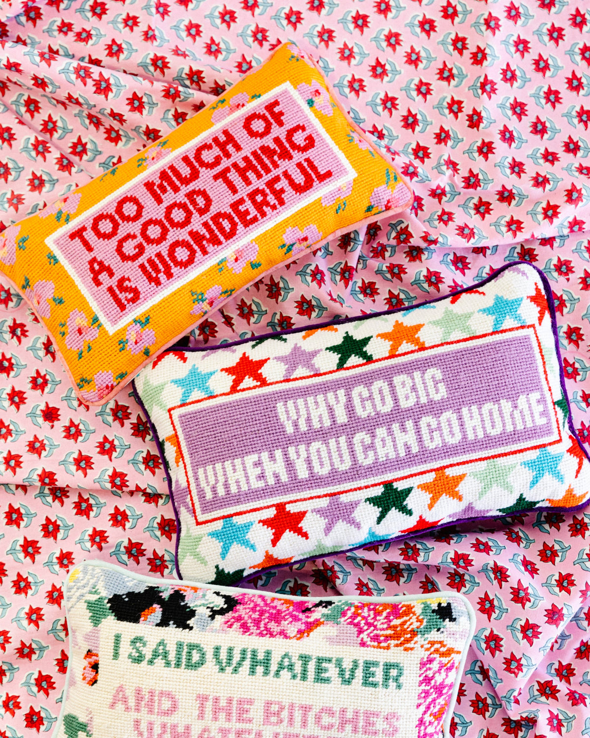 Too Much Needlepoint Pillow - Furbish Studio