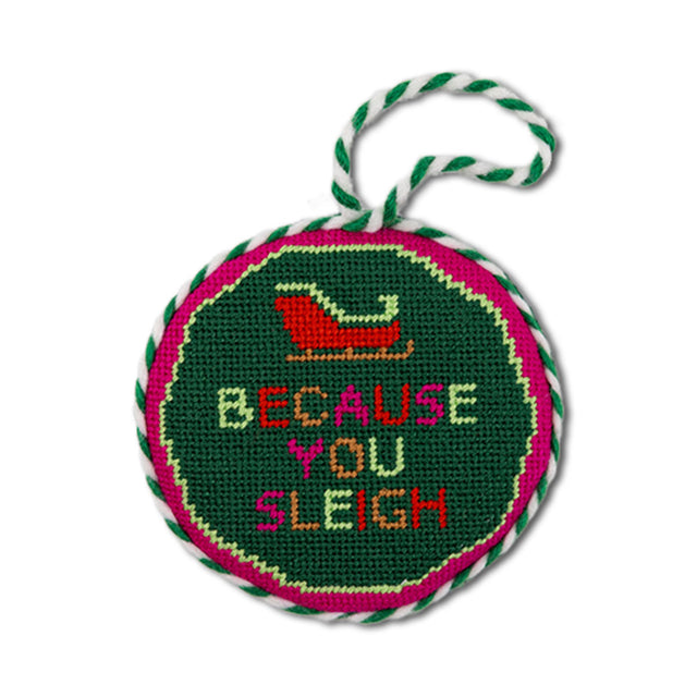 Needlepoint Ornament - Sleigh - Furbish Studio