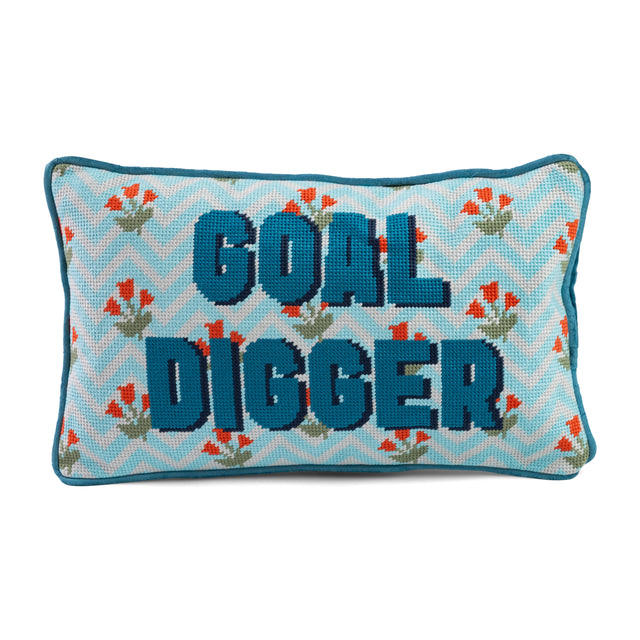 Goal Digger Needlepoint Pillow - Furbish Studio