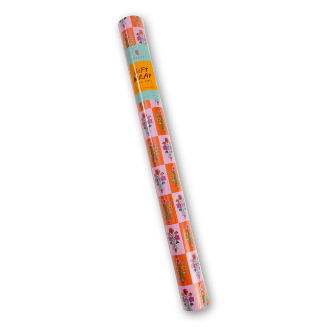 Wrapping Paper Sheets - Floral Check - Furbish Studio