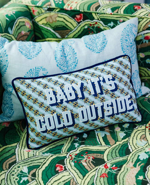 Baby It's Cold Outside Needlepoint Pillow - Furbish Studio