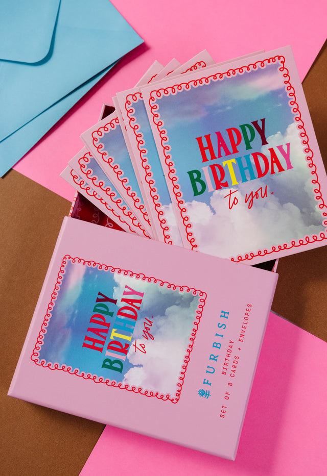 Boxed Greeting Card S/8 - Birthday - Furbish Studio