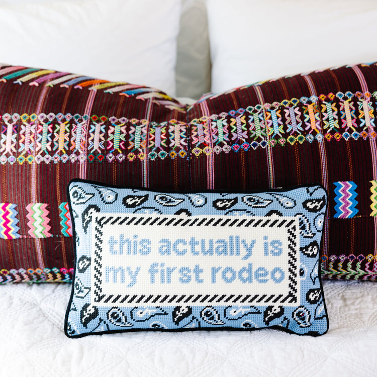 First Rodeo Needlepoint Pillow - Furbish Studio