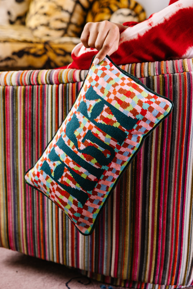 High Needlepoint Pillow - Furbish Studio