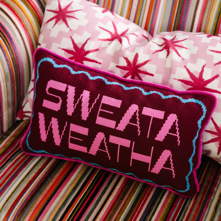 Sweata Weatha Needlepoint Pillow - Furbish Studio