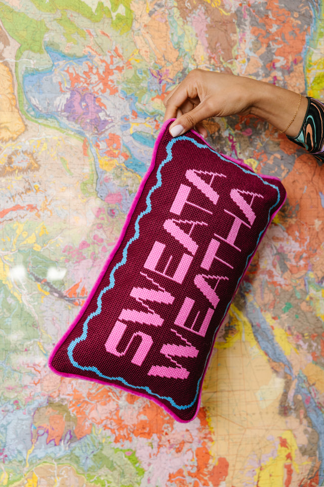 Sweata Weatha Needlepoint Pillow - Furbish Studio