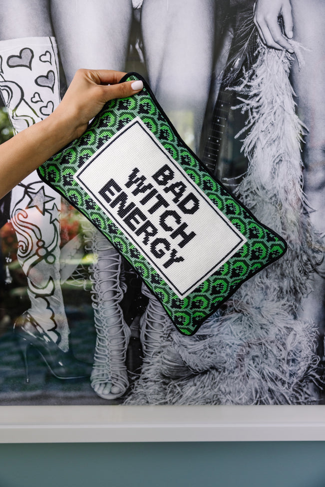 Bad Witch Energy Needlepoint Pillow - Furbish Studio