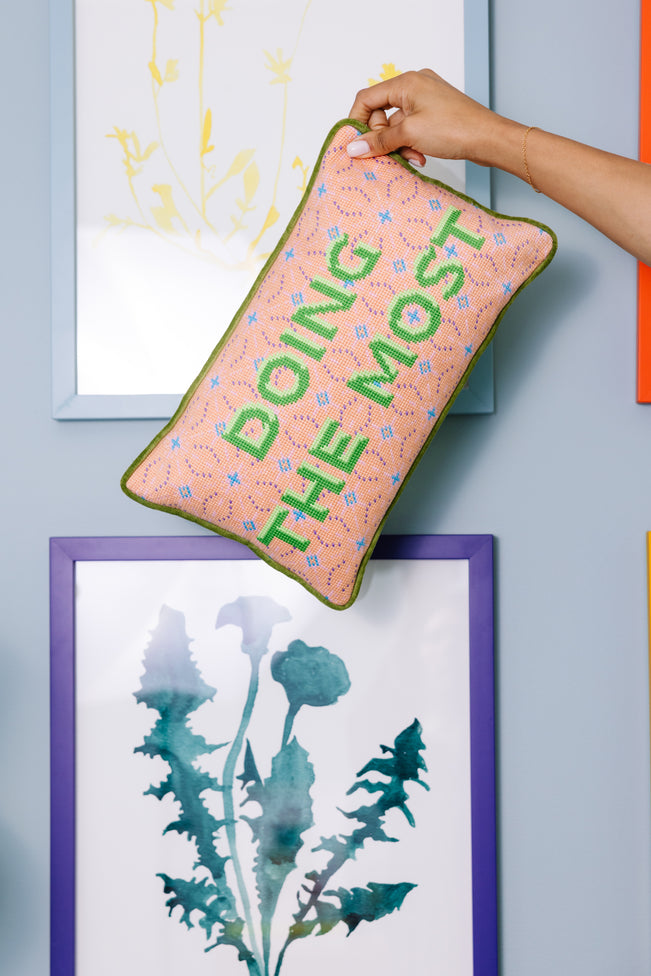 Doing the Most Needlepoint Pillow - Furbish Studio