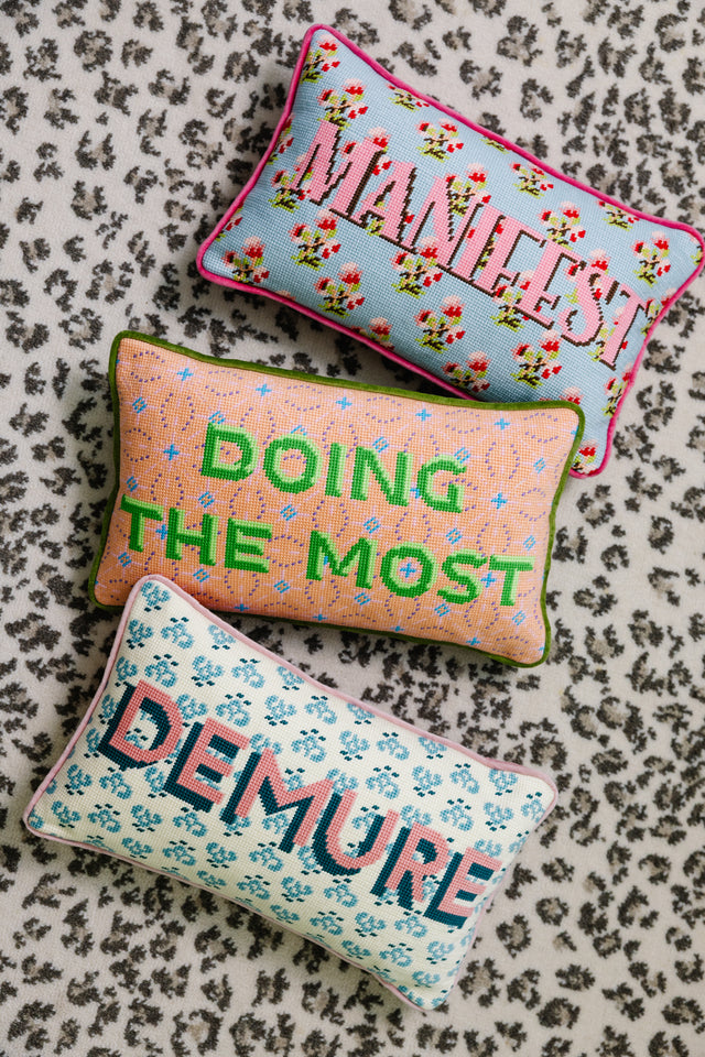 Doing the Most Needlepoint Pillow - Furbish Studio