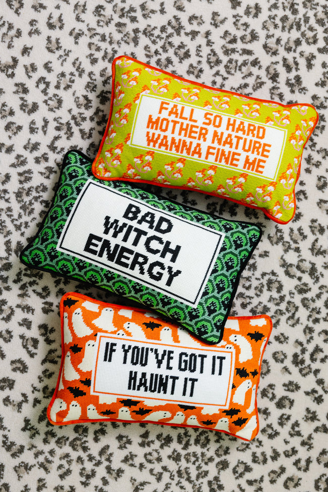 Bad Witch Energy Needlepoint Pillow - Furbish Studio