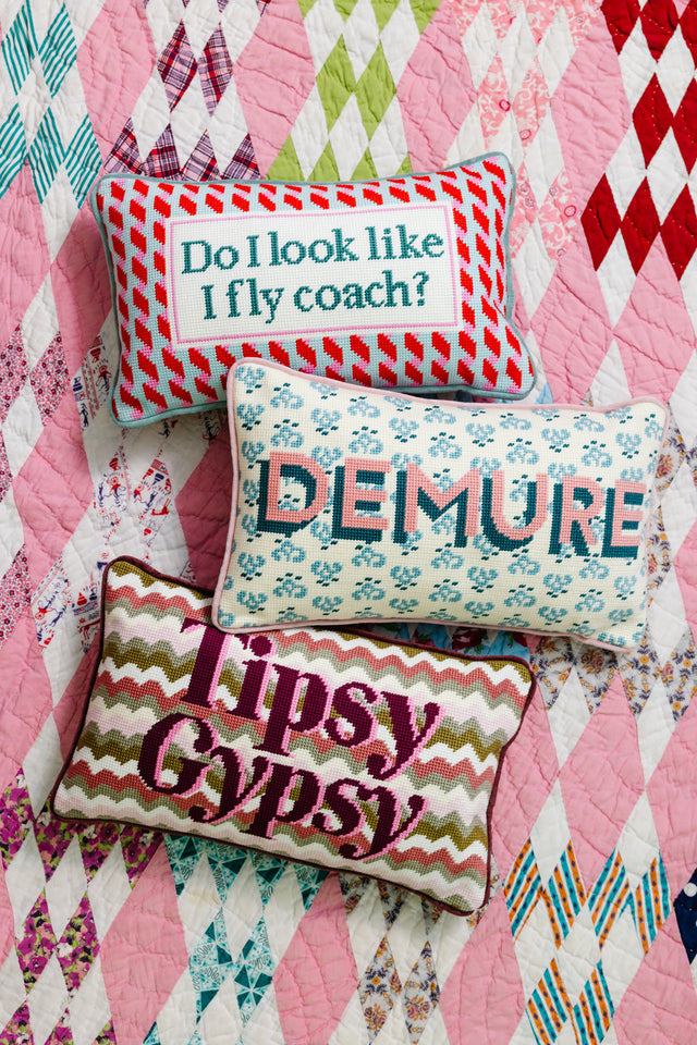 Tipsy Gypsy Needlepoint Pillow - Furbish Studio