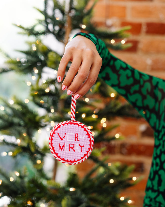 Needlepoint Ornament - Very Merry - Furbish Studio