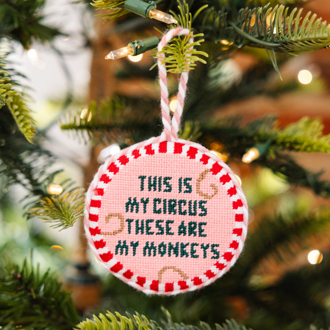 Needlepoint Ornament - This Is My Circus - Furbish Studio