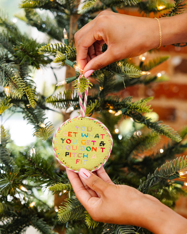 Needlepoint Ornament - Get What You Get - Furbish Studio