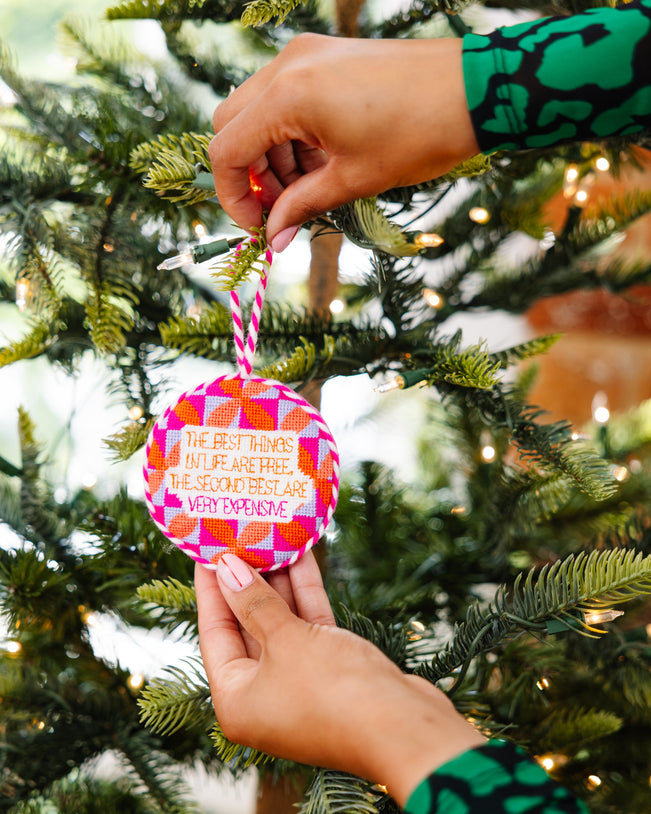 Needlepoint Ornament - Expensive - Furbish Studio