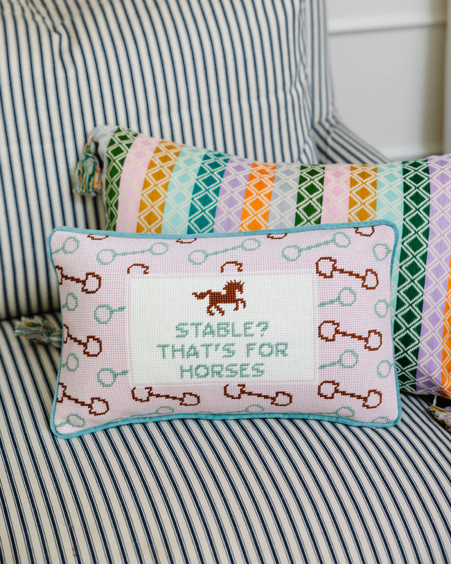 Stable Needlepoint Pillow - Furbish Studio
