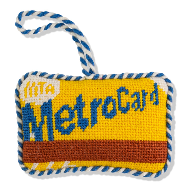 Needlepoint Icon Ornament - Metro Card - Furbish Studio