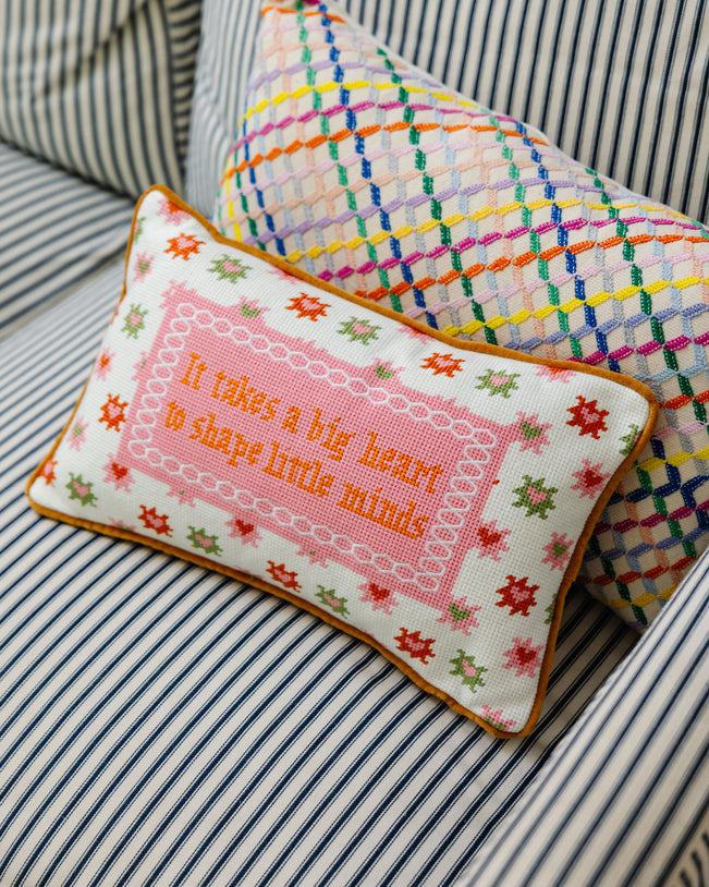 Big Heart Needlepoint Pillow - Furbish Studio