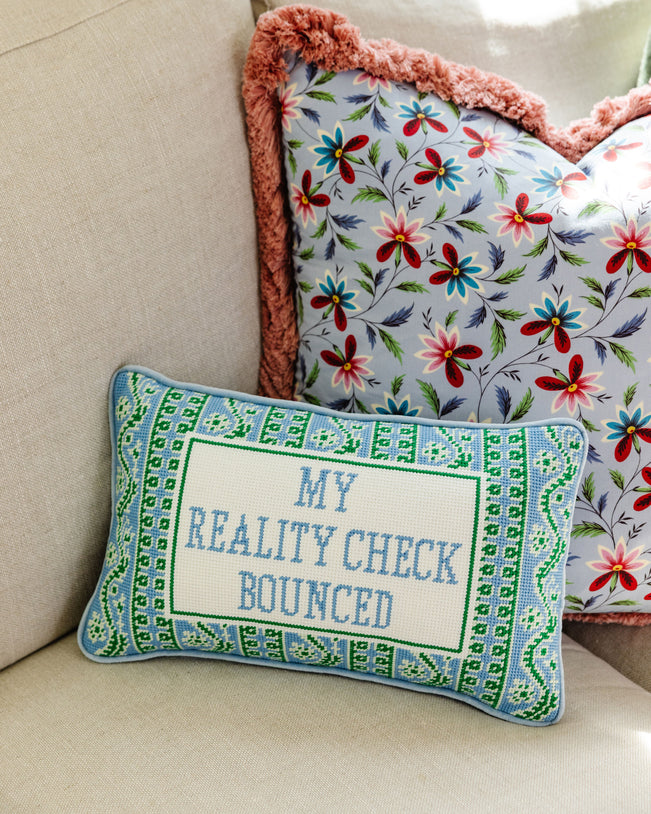 Reality Check Needlepoint Pillow - Furbish Studio
