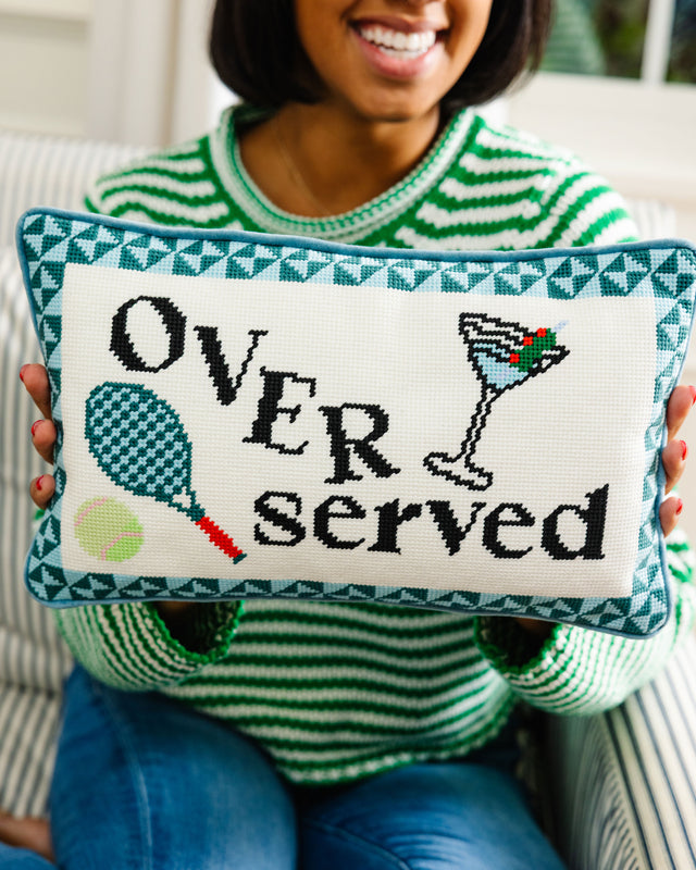 Overserved Needlepoint Pillow - Furbish Studio