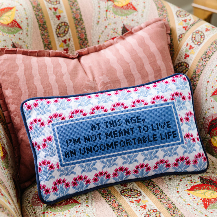 Uncomfortable Needlepoint Pillow - Furbish Studio