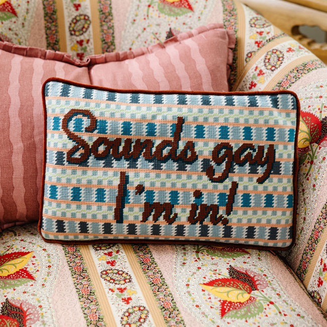 Sounds Gay Needlepoint Pillow - Furbish Studio