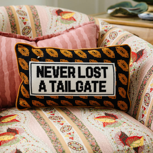 Never Lost A Tailgate Needlepoint Pillow - Furbish Studio