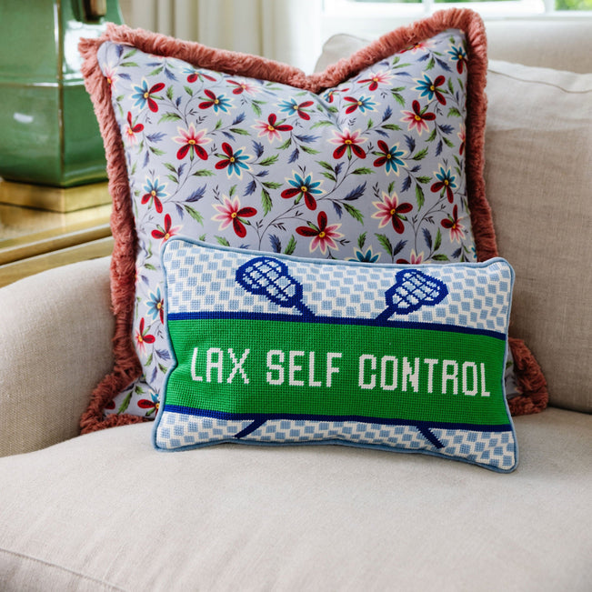 Lax Self Control Needlepoint Pillow - Furbish Studio