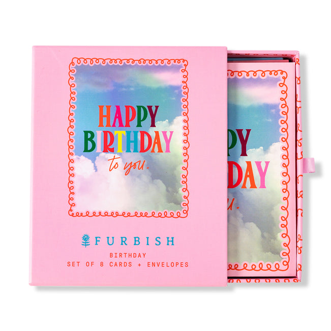 Boxed Greeting Card S/8 - Birthday - Furbish Studio