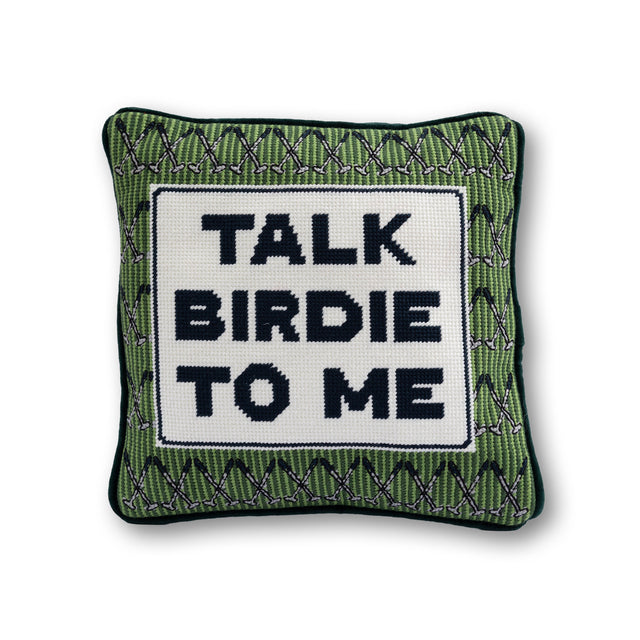 Talk Birdie To Me Needlepoint Pillow - Furbish Studio